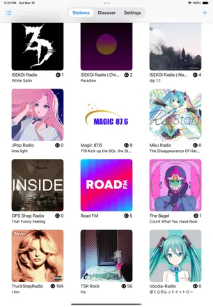 Stations grid on iPad