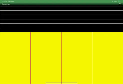 Slider lit yellow with pink lane dividers