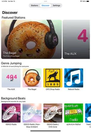 Discover tab on iPad