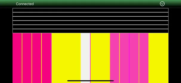 Slider on iPhone lit pink and yellow during play